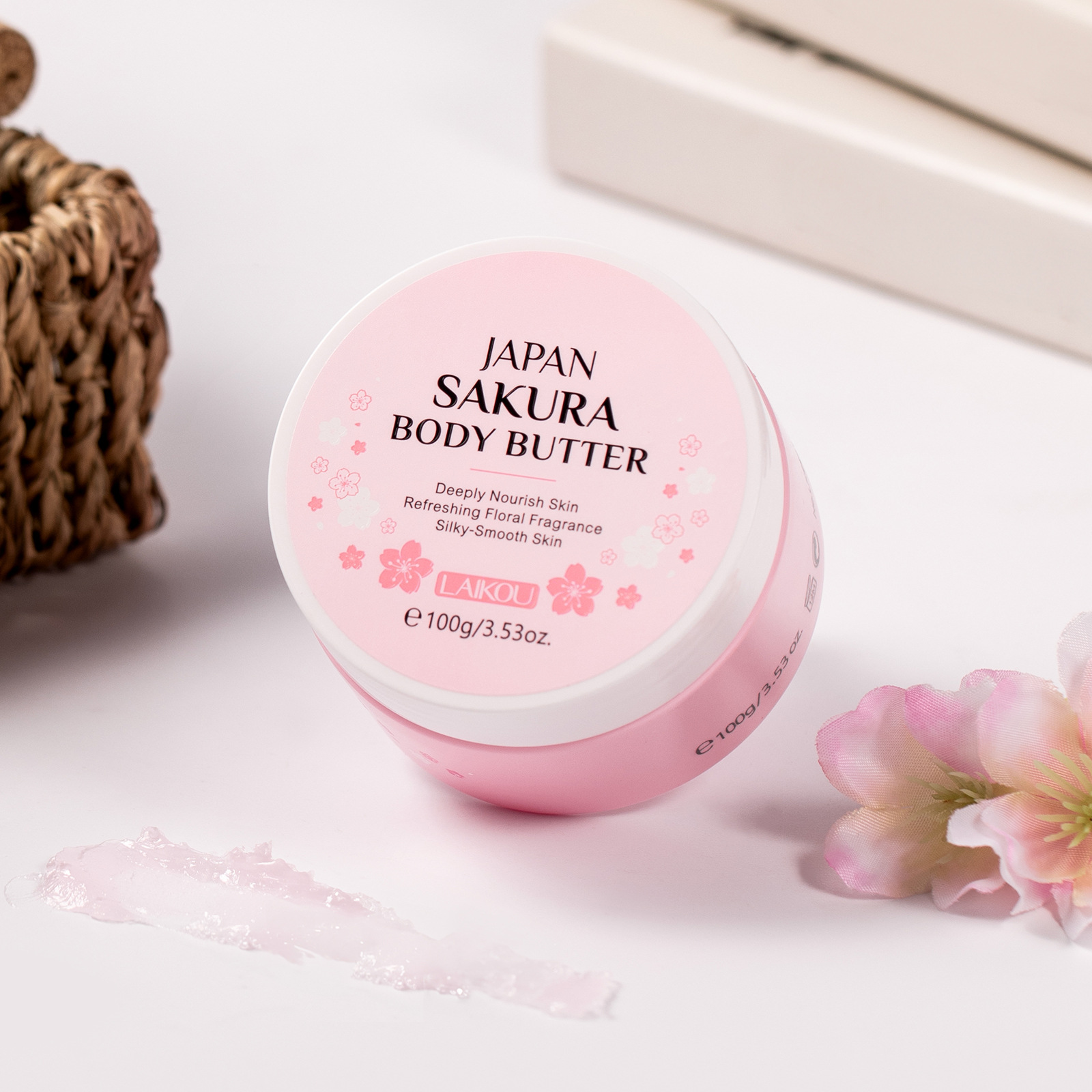 Cross-border LAIKOU Sakura Body Oil 100g Hydrating and Moisturizing Manufacturer's wholesale Body Moisturizing cream in stock undefined