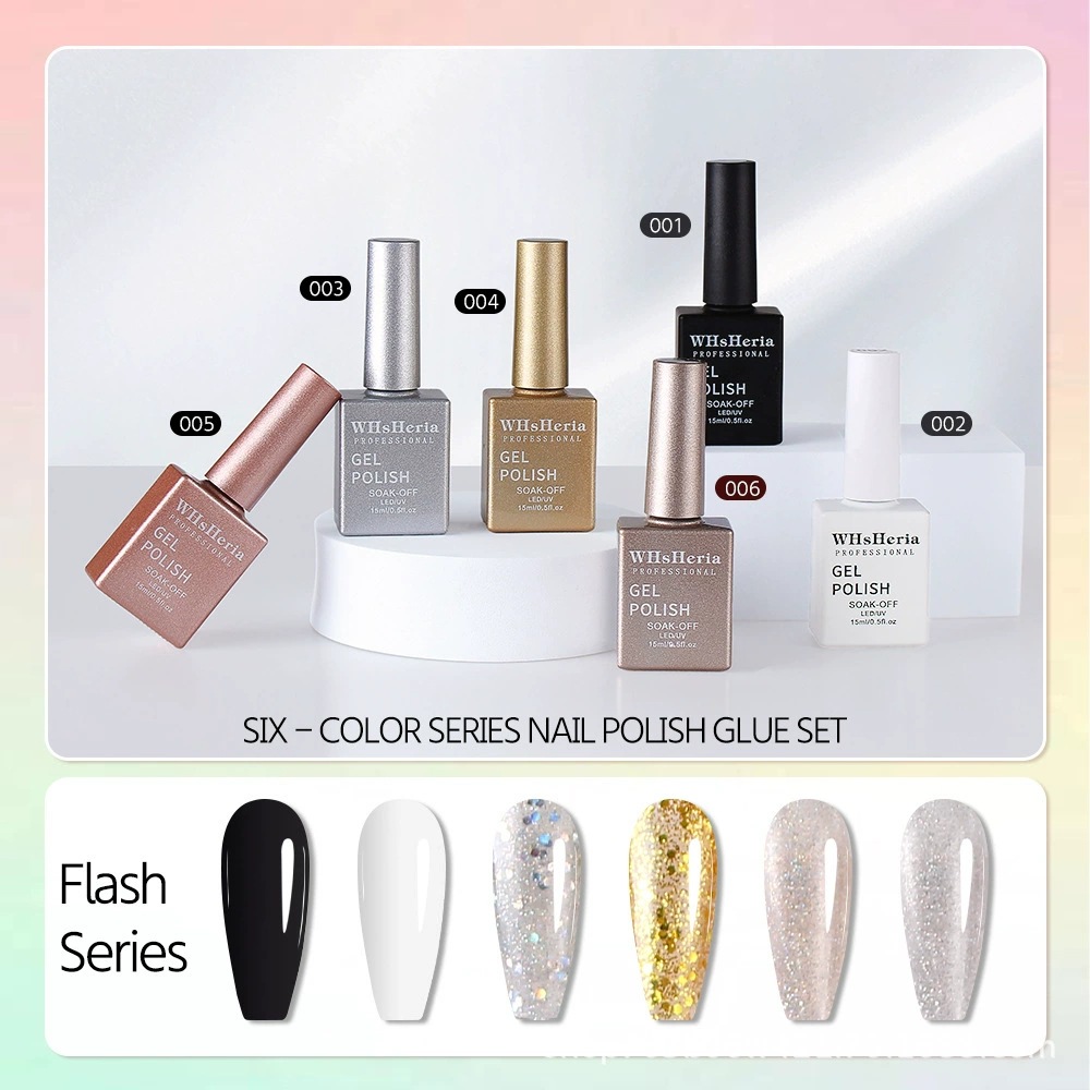 Juego de Gel Esmalte de Uñas de 6 Colores, Sin Lavado, Para Delinear, para Manicura