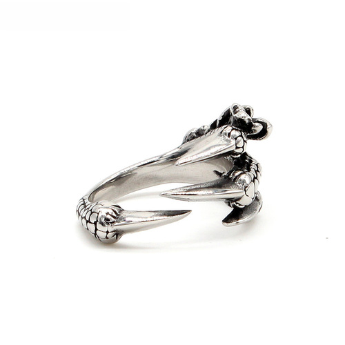 R0559-NK01 Wholesale Fashion Accessories, Unique Retro Punk Dragon Claw Men's Titanium Steel Ring