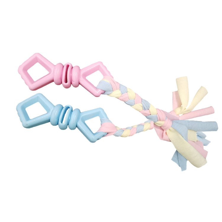 Amazon nuevo TPR perro juguete molar resistente a la mordedura de algodón caramelo color divertido gato cachorro entrenamiento mascotas suministros