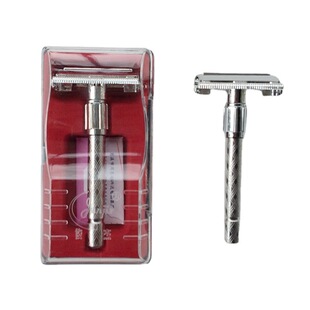 Junjie spin-open manual Shaver old double-sided razor with cassette blade metal knife holder wholesale