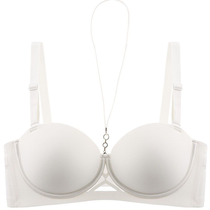 8826 Media taza sin costuras, pechos pequeños, ropa interior invisible anti-caída, cuello colgante para niña, sujetador de moda con espalda hermosa