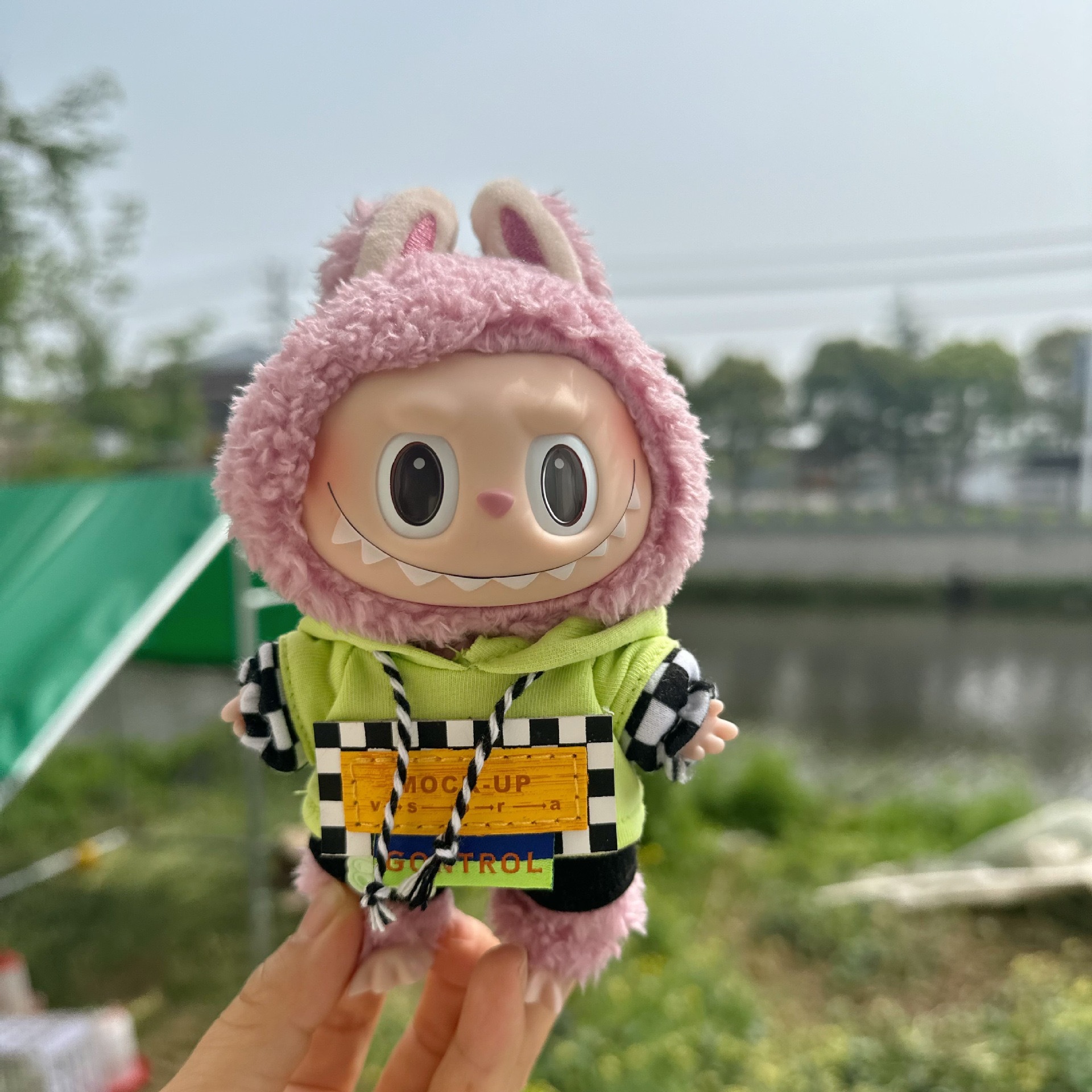 형광 녹색 drawstring 레저 세트