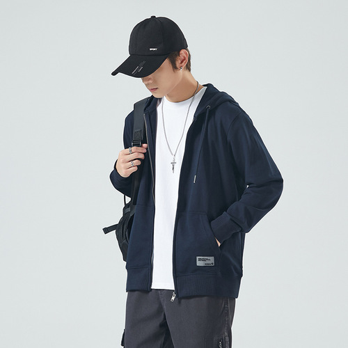 Autumn New Winter Warm Zipper Hooded Sweatshirt for Men, Unisex Loose Fit Athletic Casual Open Vest Outerwear