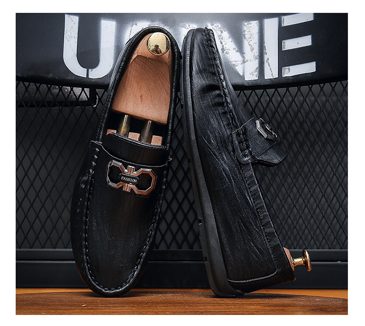 Peas shoes men's shoes spring and summer breathable men's casual men's shoes soft sole beanie shoes trendy versatile slip-on lazy shoes_vogarts.com