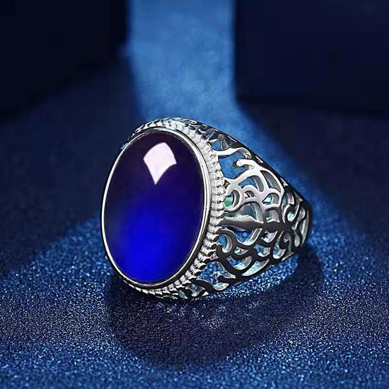 Silver [blue] ring