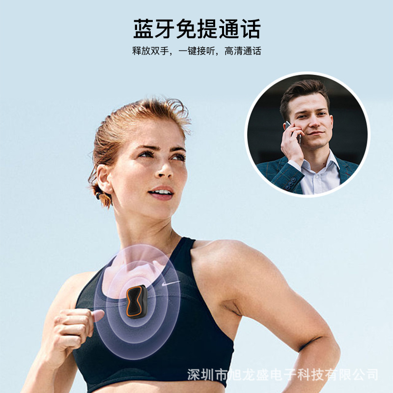 国境を越えた新しいポータブル屋外防水スポーツラペルスピーカーワイヤレス Bluetooth 磁気ウェアラブルスピーカーサポートカード|undefined
