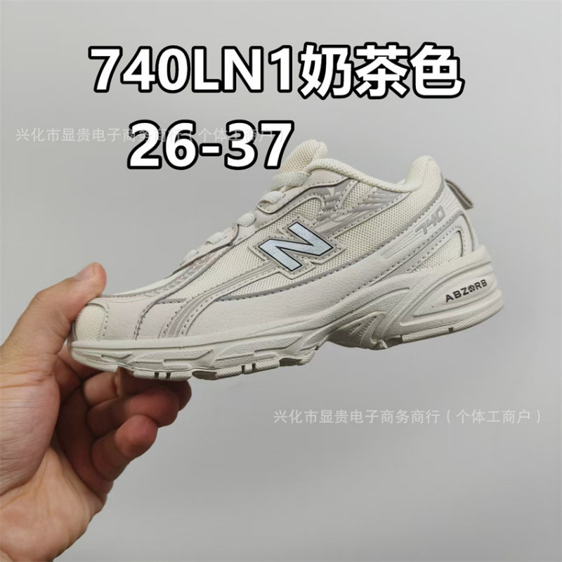 跨境外贸莆田NB 740童鞋 松紧儿童运动休闲鞋 不系带一脚蹬跑步鞋|undefined