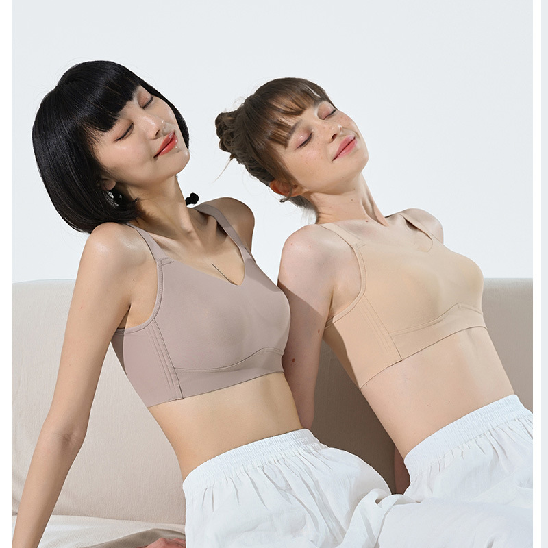 230530 100 플러스 사이즈 브라 통기성 토끼 귀 컵 속옷 얇은 컵 아니 스틸 링 사이드 Paracinon 전체 컵