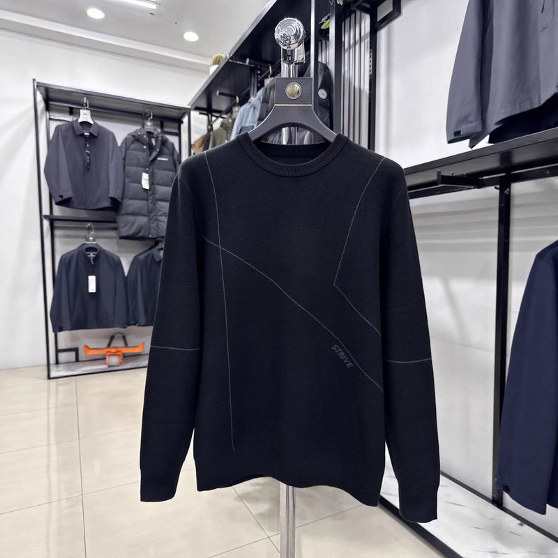 [Sea Cut] Stretchy and Comfortable! Autumn and Winter Basic Versatile Round Neck Long-Sleeved Knitwear Cut Label Knitwear for Men 3Y116A