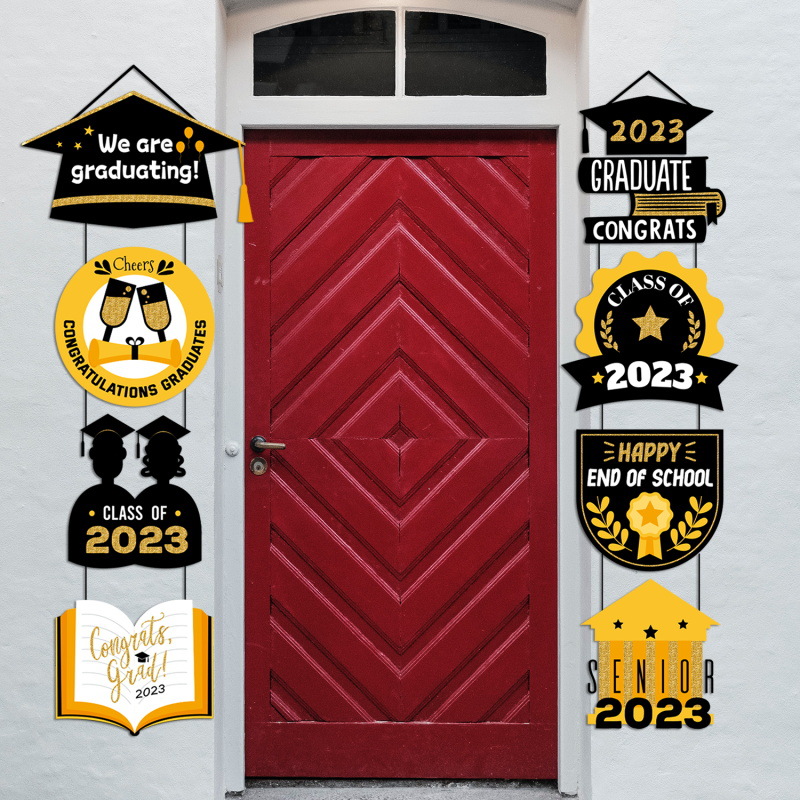 Transfronteriza nueva temporada de graduación puerta colgante 2023 graduación regalo compañeros fiesta decoraciones adornos colgantes