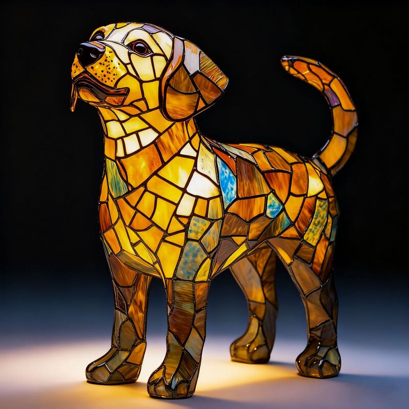 Cross-Border Resin Ornaments Led Night Light Luminous Cat and Dog Series Artistic Animal Statues Creative Home Desktop Decoration