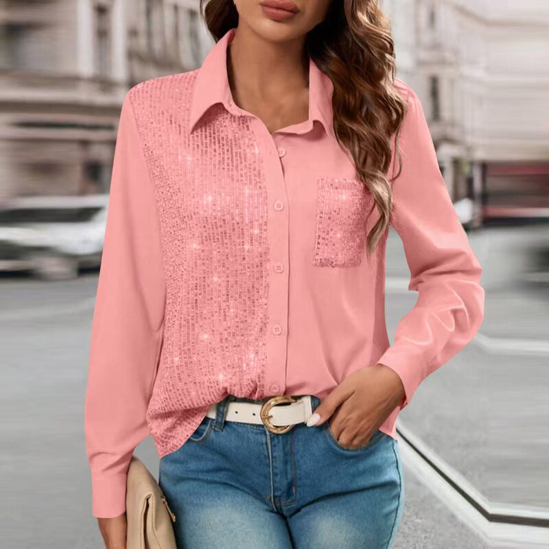 2025 New Women's Fashion Sequin Shirt 2025 New Women's Fashion Sequin Shirt