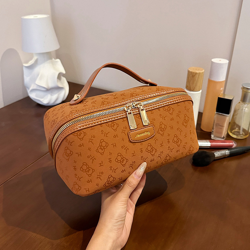 Cross-border printed storage handbag for women 2026 new cross-border high-end women's bag with vintage texture makeup bag handbag