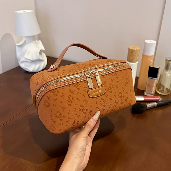 Cross-border printed storage handbag for women 2026 new cross-border high-end women's bag with vintage texture makeup bag handbag