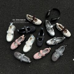 韩版真皮厚底玛丽珍鞋女2025新款百搭复古浅口魔术贴机能风运动鞋