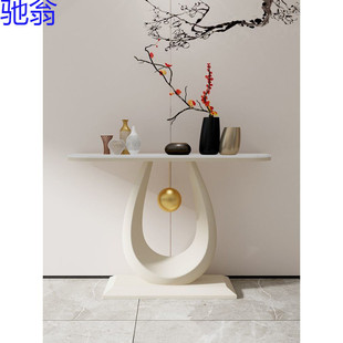 8WK Italian Light Luxury Entrance Table Nordic Rock Board Entrance Table High-end Entrance Cabinet Corridor Living Room Wall End