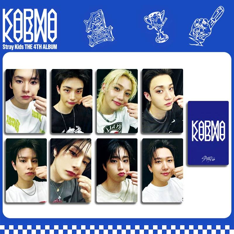 STRAY KIDS "KARMA" мини-карточка карта, случайная карта, карточка альбома, периферия Хуанг Хёнджин и Ли Ёнфу