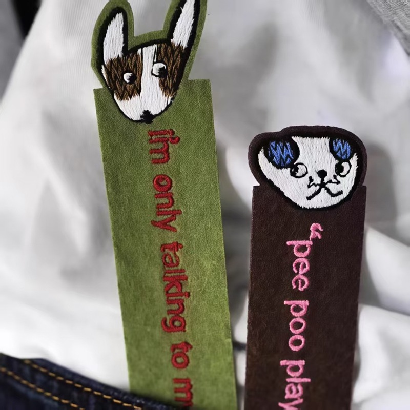 卡通不织布毛毡刺绣书签小动物绣花书签定制手绘文字英伦创意礼物|undefined