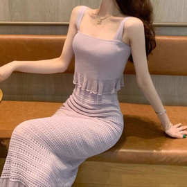 吊带套装夏季新款气质新品感长款时尚小众设计小香风裙子女新品款