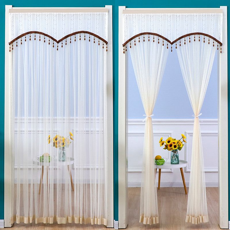 Door Curtain for Home Use in Summer, Mosquito and Fly-Proof, No-Drill Lace Partition Curtain for Kitchen and Bedroom, Stylish and High-End Decoration