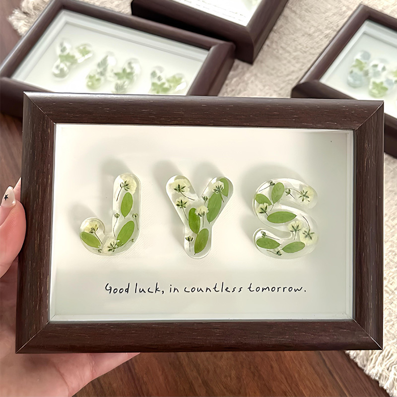 Meaningful Resin Photo Frame DIY Couple Best Friend Name Letter Ornament Birthday Anniversary Qixi Gift