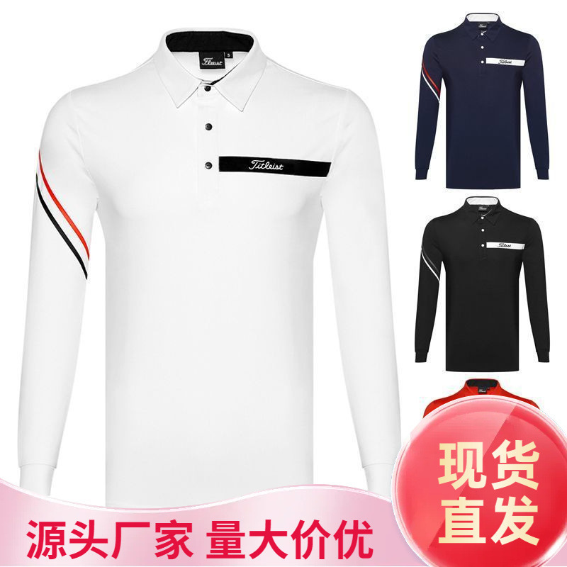 Autumn and Winter New Golf Men's Long-Sleeved Sports Golf Jersey Polo Shirt Quick-Drying Breathable T-Shirt Clothing