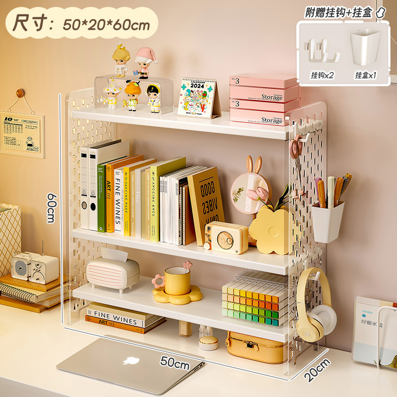 Estante de almacenamiento de acrílico mesa de estantería de escritorio Tabla de agujeros organizador de múltiples capas estantería escritorio artefacto de almacenamiento