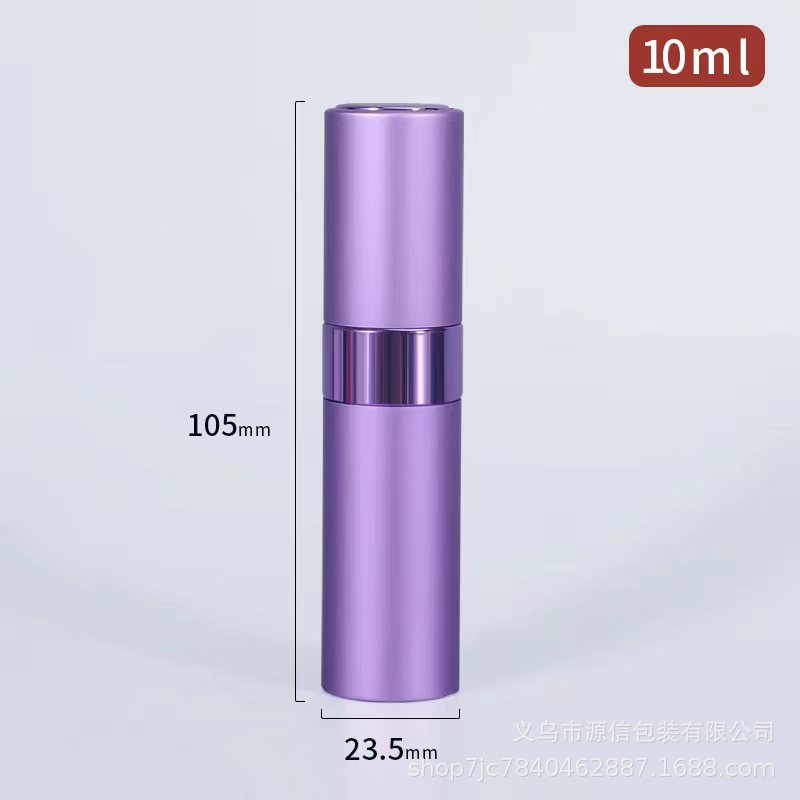 Botella de perfume Botella de spray giratoria de 10ml Botella de dispensación de perfume Botella de spray de presión portátil Botella de spray cosmético