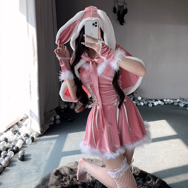 Осенне-зимняя тематическая одежда Юбка Pure Desire Style Рождественская юбка Красный дизайн Чувство костюм с бантом слинг для женщин