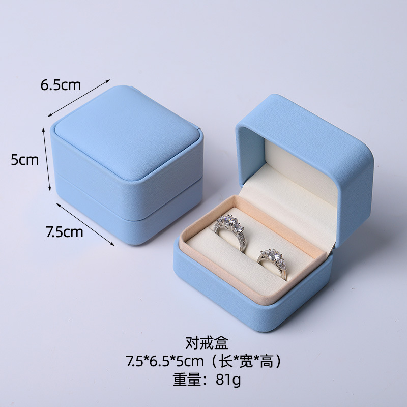 Caja de joyería rosa de alta calidad de cuero pu caja de embalaje de marca de joyería logotipo colgante pulsera collar caja de anillo