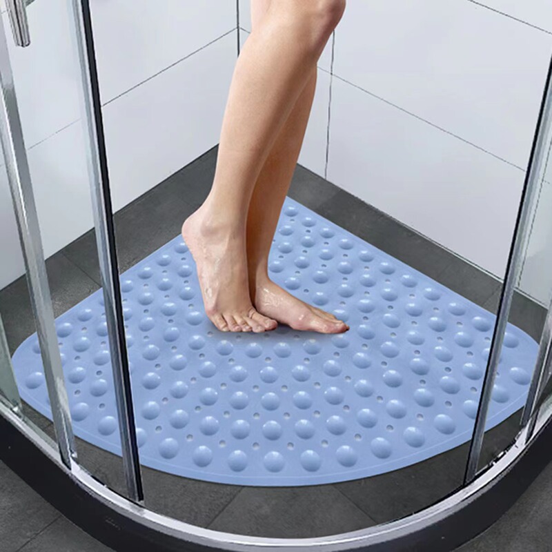 Fan-Shaped Bathroom Non-Slip Mat, Shower Foot Mat, Hotel Bathroom Toilet Shower Room Floor Mat, Large Massage Mat
