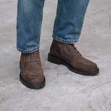 2025冬季马丁靴男复古英伦磨砂牛皮真皮短靴子男士高帮沙漠靴