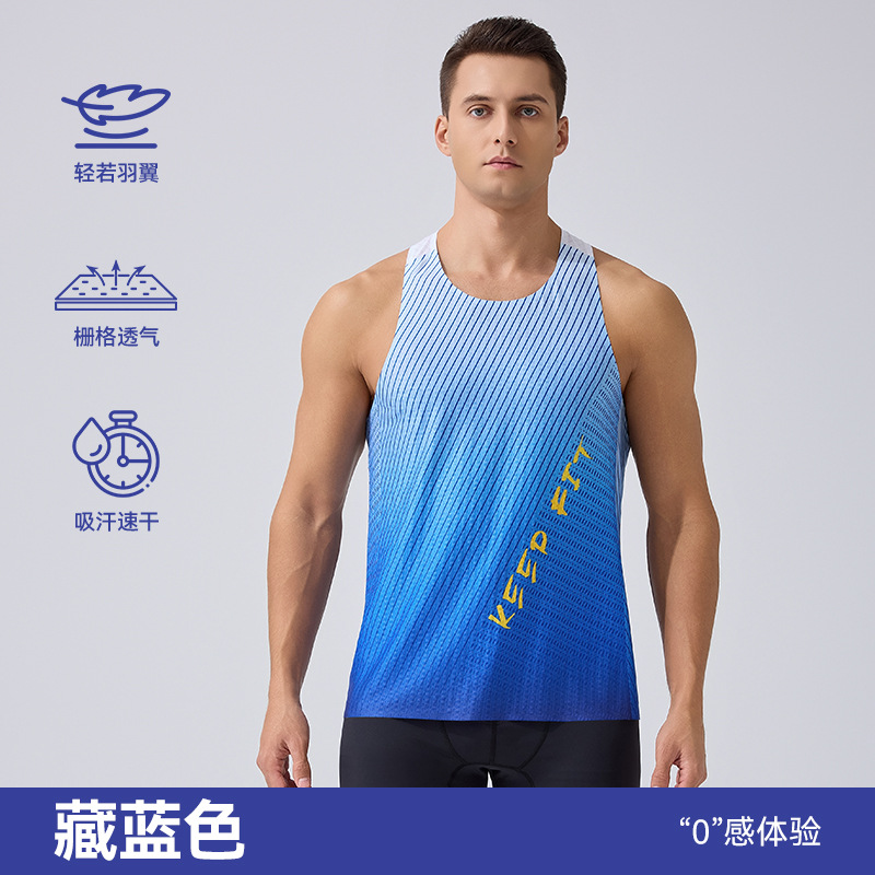 Chalecos deportivos transfronterizos europeos y estadounidenses hombres camisetas transpirables, secas y sin mangas en verano, chalecos de Maratón de fitness para correr al aire libre
