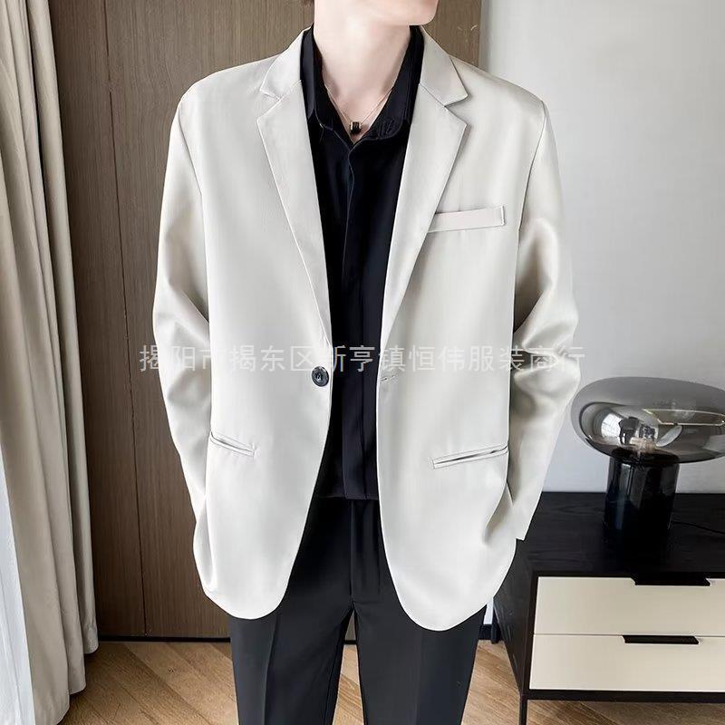 Handsome Small Suit Men's Business Korean Style Trendyy Long-Sleeved Formal Top Handsome Casual Slim Suit Jacket for Men
