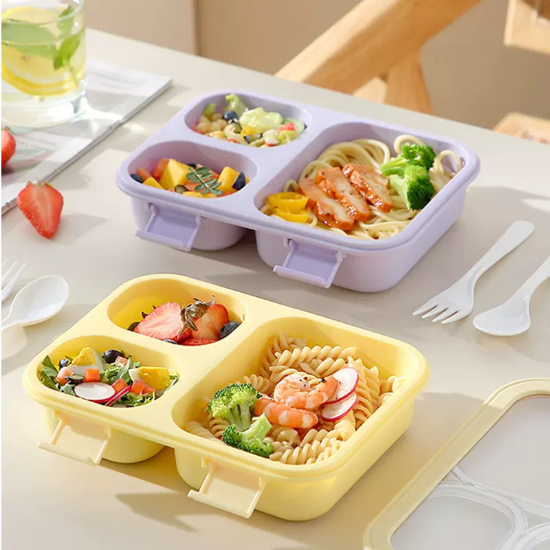 马卡龙色系饭盒高颜值食品级硅胶保温便当盒学生微波炉加热餐盒