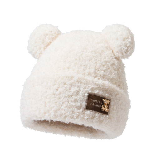 Bear Plush Hat for Women - Autumn/Winter Hooded Cute Hat with Fleece and Thick Lining - Postpartum Warmth Keeping Anti-Cold Ear Protection Cold Hat