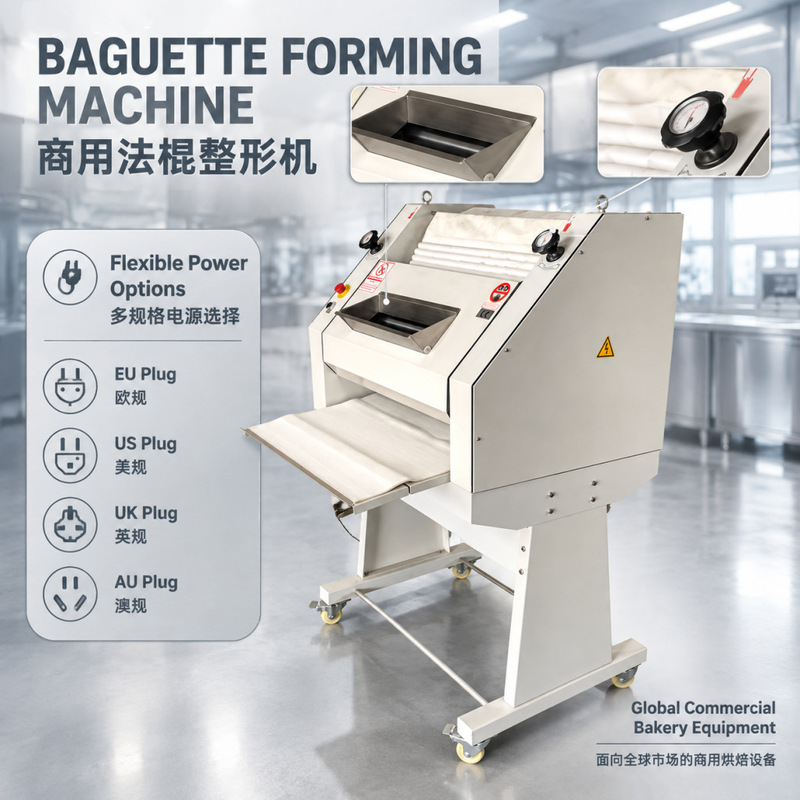 Commercial baguette shaping machine, bread and toast dough shaping and baking equipment, baking equipment