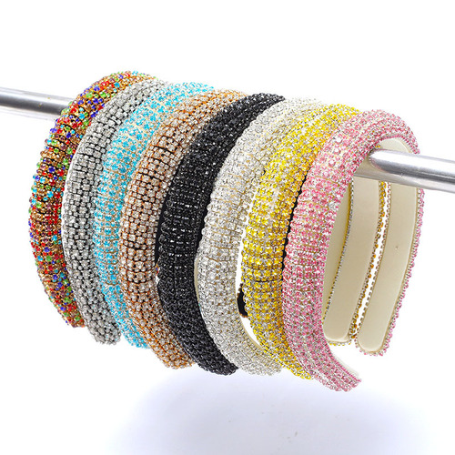 Amazon Cross-border chain water drill small sponge headband hair tie Baroque full drill foreign trade hair clip hair accessory