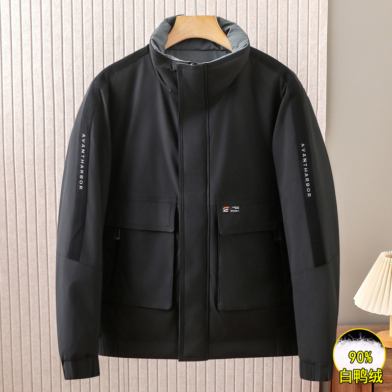 Fashionable Double-Sided down Jacket for Men, Winter Windproof and Warm Stand-Collar 90% White Duck down Coat for Men 4U060 Fashionable Double-Sided down Jacket for Men, Winter Windproof and Warm Stand-Collar 90% White Duck down Coat for Men 4U060