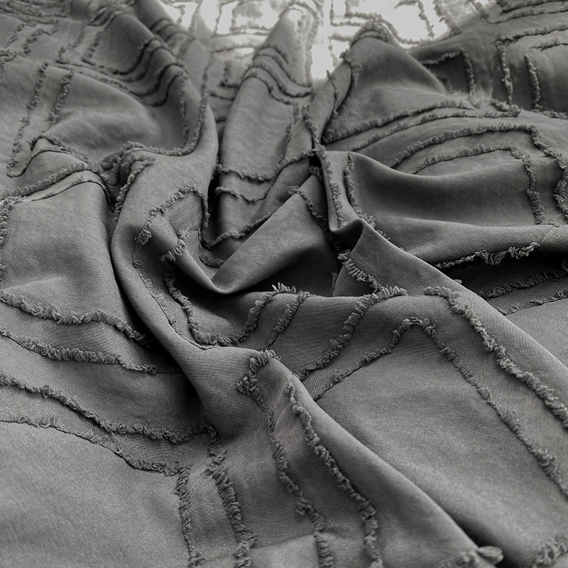 韩版夏季新款纯色水洗棉剪花四件套荷叶边被套床单宿舍三件套批发