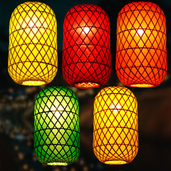 Handmade Bamboo Lamps Advertisement Printed Characters, Restaurants, Big Bistros, Japanese Bamboo Restaurants, Hot Pot Restaurants, Chinese Suspension Lamps