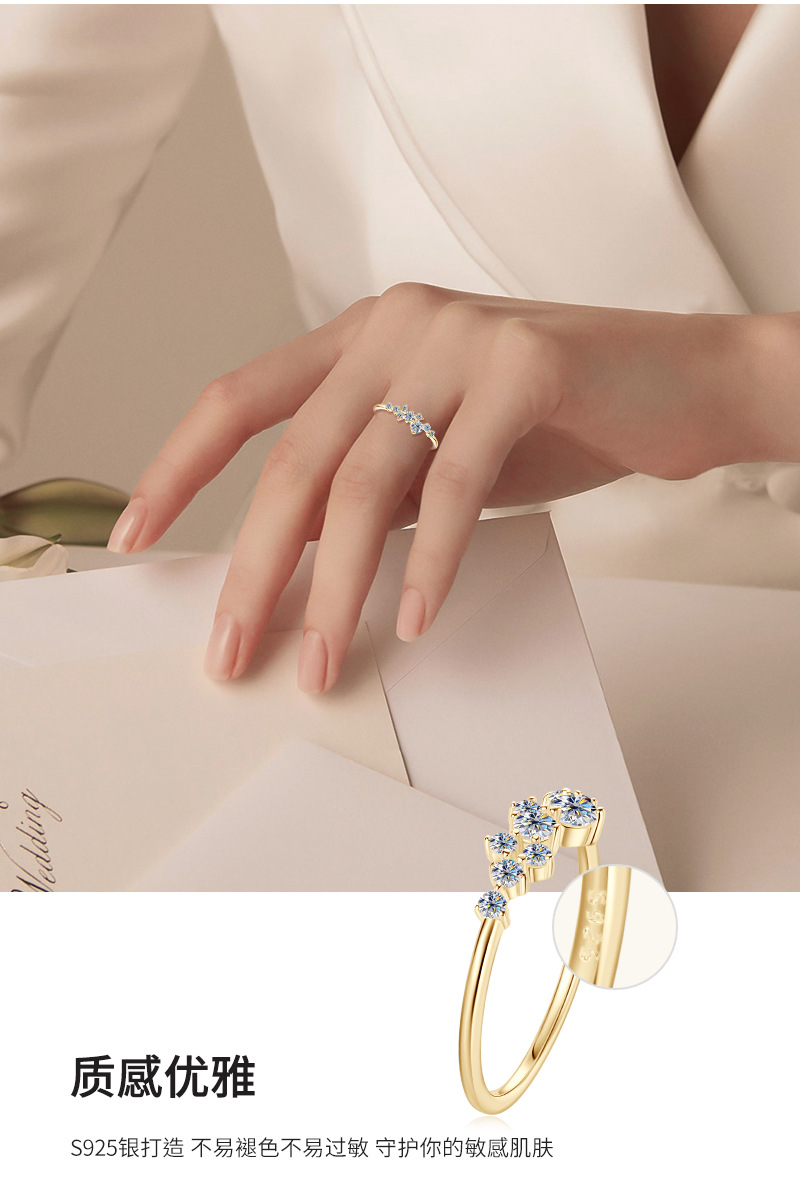 满天星莫桑钻石戒指女