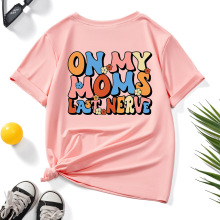 跨境工厂童裝夏季短袖T恤定制素材印花休闲圆领上衣外贸定制加工