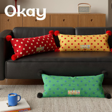 2025复古波点长条抱枕客厅沙发百搭氛围感枕套腰枕靠枕午睡枕车载