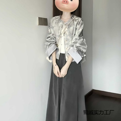 プラスサイズの太った女の子の新しい中国風の裕福な娘の服スーツ女性のための 2025 春と秋の新しいユニークな中国風のジャケット