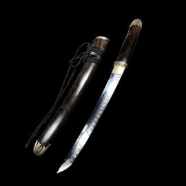 龙泉周匠剑庄刀剑短款肋差浪人短刀锻打一体T10钢烧刃车载 未开刃