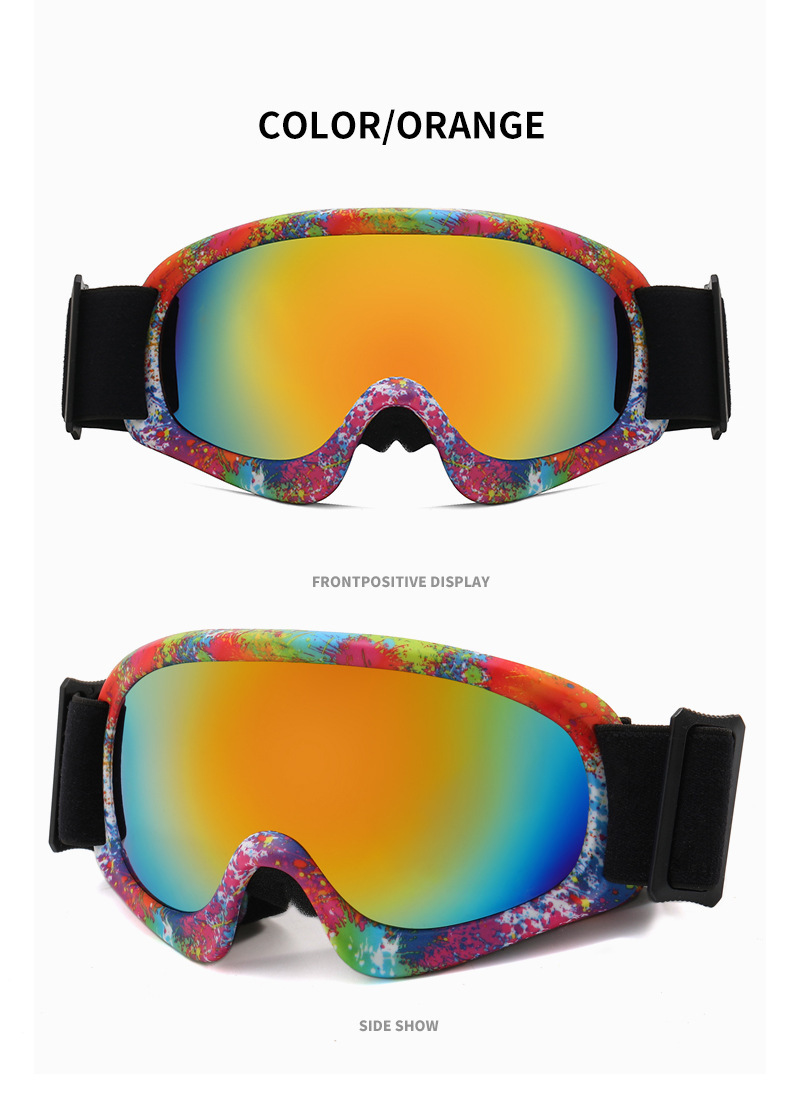 Yeni açık hava spor güneş gözlükleri, rüzgar geçirmez gözlükler, şık ve renkli çocuk kayak gözlükleri_voghion.com