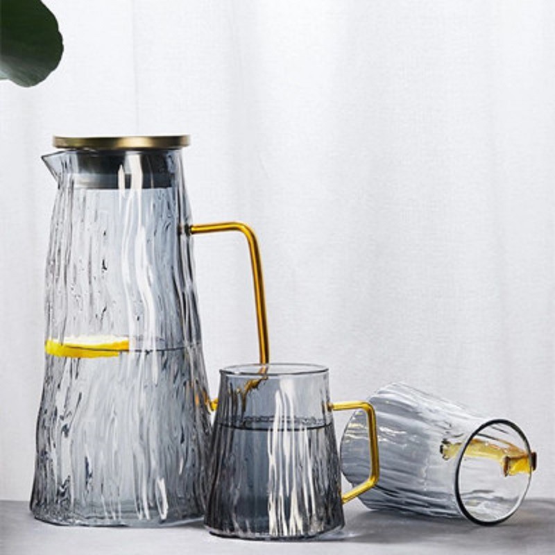 Nuevo traje de alta borosilicato glaciar botella de agua fría traje grueso vidrio gran capacidad olla creativa resistente al calor botella de agua fría