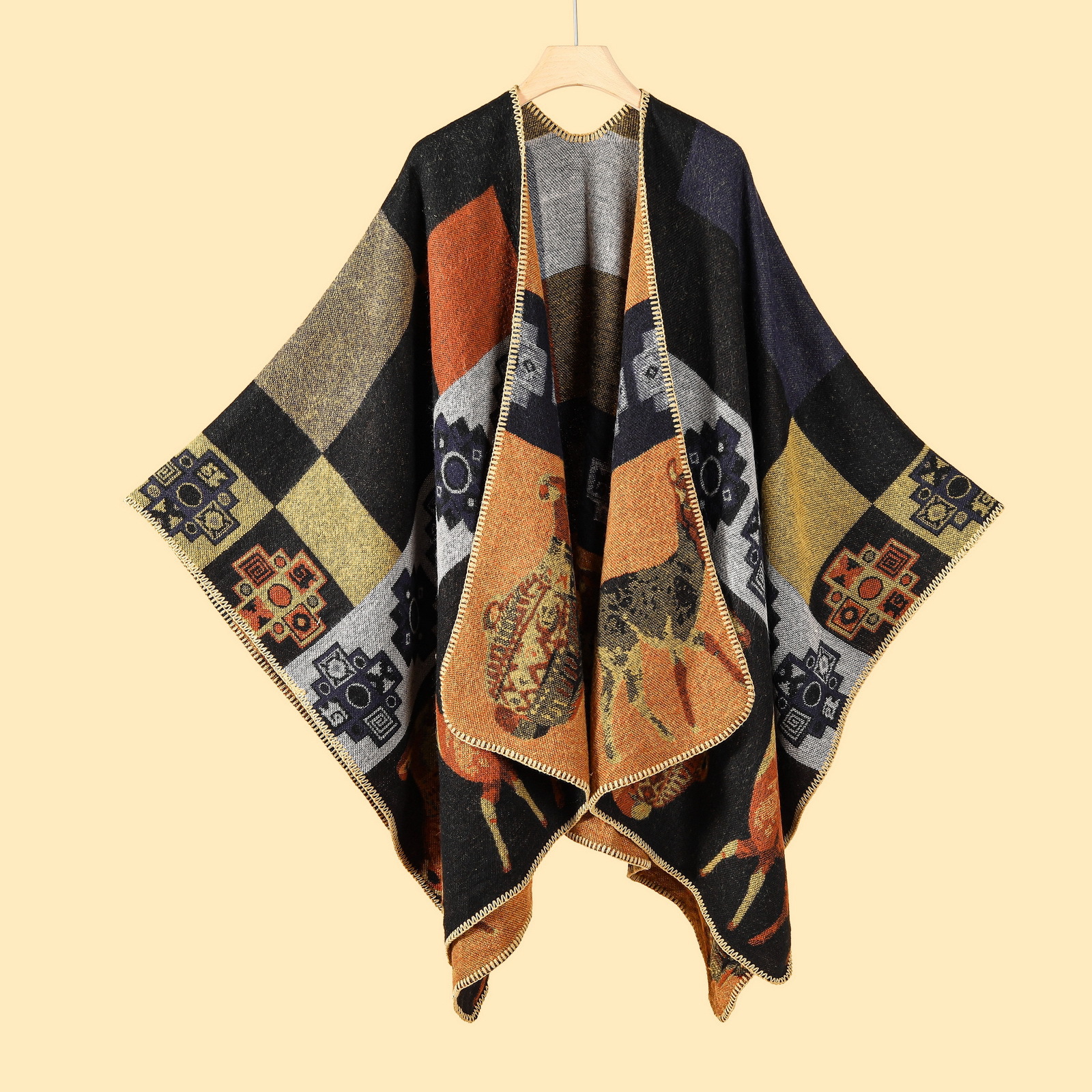 Inventario simple de alto nivel gran sensación chal chal pastizales de estilo nacional de Yunnan mantas con capa de bufandas de cachemir imitación